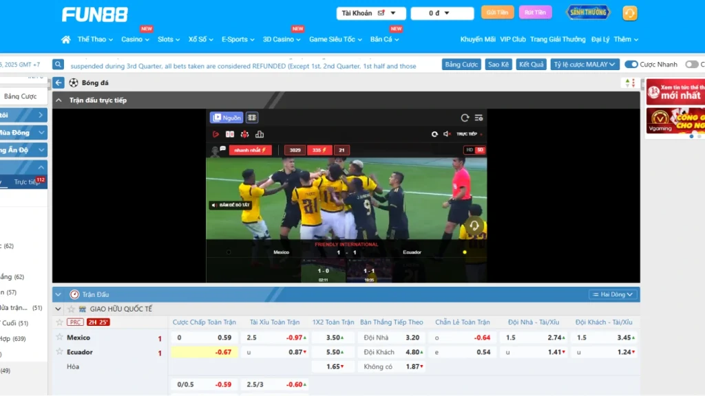 Hướng dẫn đọc mã cược Handicap 45 phút tiếp theo